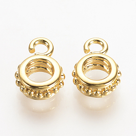 Brass Tube Bails, Loop Bails, Nickel Free, Real 18K Gold Plated, Ring Bail Beads