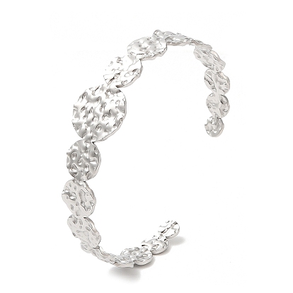 Revestimiento de iones (ip) 304 brazaletes abiertos redondos de acero inoxidable, joyas para mujeres