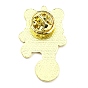 Chinese Style Dancing Lion Enamel Pins, Golden Tone Alloy Brooches for Women