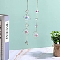 4Pcs Metal Ring & Sun Hanging Ornaments Set, Rainbow Maker, Teardrop/Cone Glass Tassel Suncatchers for Home Garden Decoration