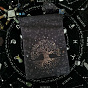 Бархатные сумки для хранения карт Таро, настольный держатель для карт Таро, чёрные, прямоугольник с рисунком дерева жизни/солнца/человека/оленя/кролика