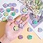 25Pcs Assorted smiling face Star Heart Slime Resin Cabochon Flatback Scrapbooking Embellishment with Smile Love Miss Luck Words Epoxy Slime Cabochon for DIY Crafts Scrapbooking Phone Case Decor