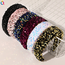 Sparkling Sponge Headband for Trendy Dance Parties - Wide-Brimmed Hair Accessory