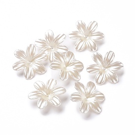 Opaque Acrylic Bead Caps, 6-Petal Flower