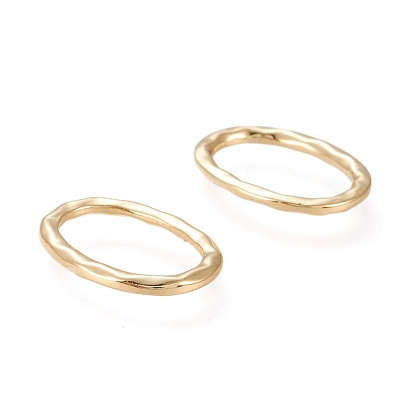 Brass Linking Ring, Long-Lasting Plated, Textured, Oval