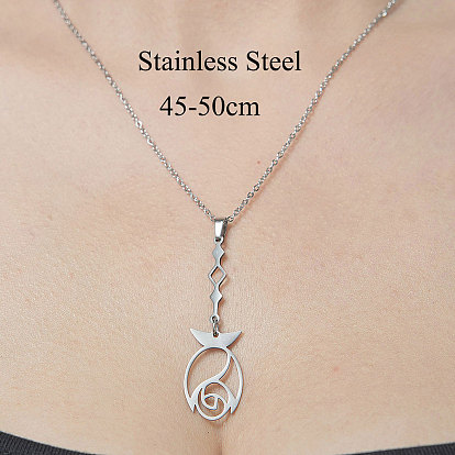 201 Stainless Steel Hollow Fish Pendant Necklace