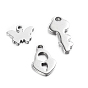 304 Stainless Steel Charms, 7~15x6~13x1mm, Hole: 1mm