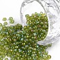 Perles rondes en verre de graine, couleurs transparentes arc, ronde