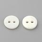 2-Hole Freshwater Shell Buttons, Flat Round