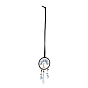 Iron Hanging Suncatchers, with Glass and Kyanite Beads, Ribbon, Covered with Leather and Brass Cord, Flat Round with Tree of Life