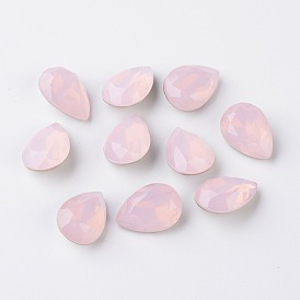 Cabochons en verre strass k 9 larme facettée, Grade a, dos et dos plaqués