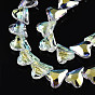Electroplate Transparent Glass Beads Strands, Faceted, Heart