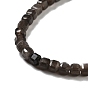 Natural Silver Sheen Obsidian Beads Strands, Faceted, Cube