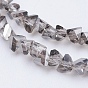 Electroplate Glass Beads Strands, Pearl Luster Plated, Faceted, Triangle