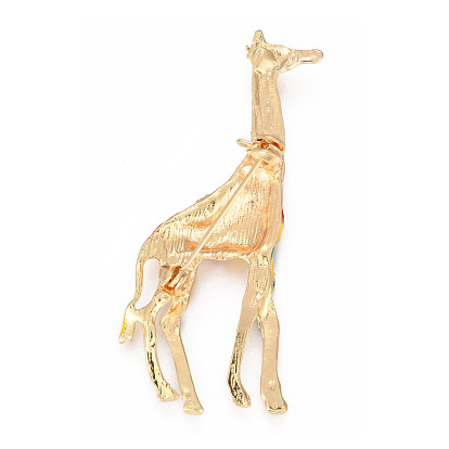 Golden Plated Alloy Brooches, Enamel Pin, Giraffe