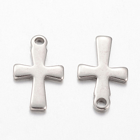 304 breloques croix minuscules en acier inoxydable