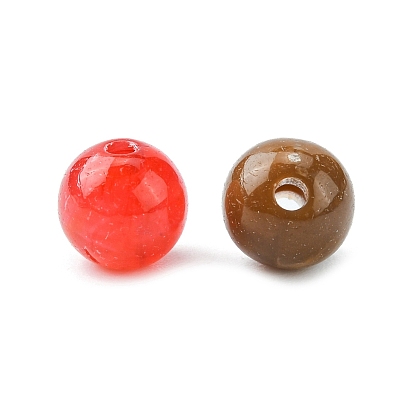 Perles acryliques de pierres précieuses imitation ronde, 8mm, trou: 2 mm, environ 1700 pcs / 500 g