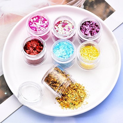 Holographic Nail Art Sequins Glitter, 3D Nails Glitter Shining Flakes, DIY Sparkly Paillette Tips Nail