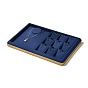 10-Slot PU Leather Pendant Necklace Display Tray Stands, Jewelry Organizer Holder for Necklace Storage, Rectangle