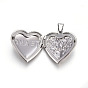 304 Stainless Steel Locket Pendants, Photo Frame Charms for Necklaces, Heart with Tree of Life