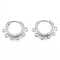 304 Stainless Steel Hoop Earrings Findings, with Vertical Loops