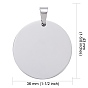 DIY Materials 201 Stainless Steel Flat Round Hand Stamping Blank Tag Pendants, 43x36x1mm, Hole: 9x4mm