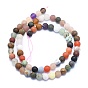 Natural Mixed Gemstone Beads Strands, Round, Frosted
