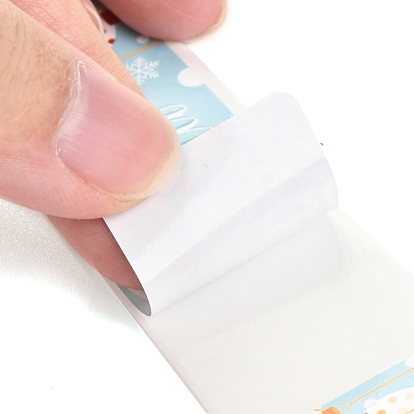 Бумажные герметизирующие наклейки с покрытием, прямоугольник с рождественским узором, для подарочной упаковки уплотнительная лента