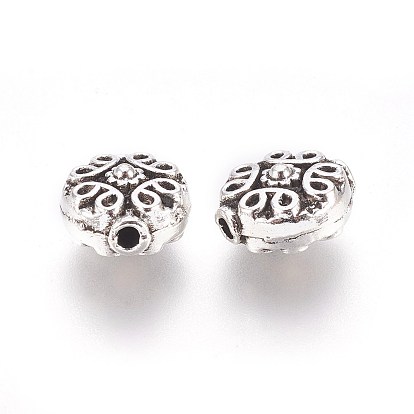 Tibetan Style Alloy Beads, Lead Free & Cadmium Free, about 11mm long, 10mm wide, 6mm thick, hole: 1mm
