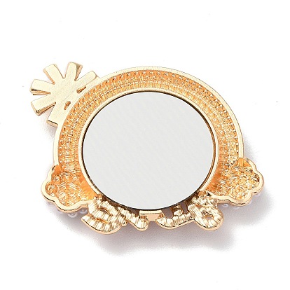 Pearl Rhinestone Rainbow Makeup Mirror, with Alloy Findings, for Woman Mobile Phone Case Accessories