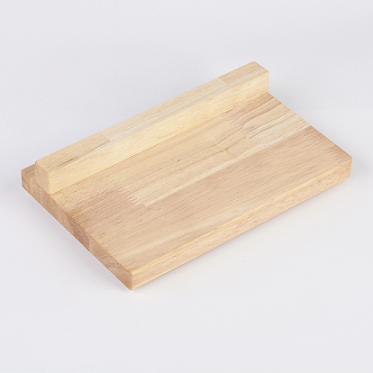 Collier bois affiche, avec faux suède, présentoir à longue chaîne, rectangle