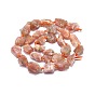 Raw Rough  Natural Sunstone Beads Strands, Nuggets