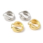 Rack Plating Brass Feather Hoop Earrings for Women, Long-Lasting Plated, Lead Free & Cadmium Free