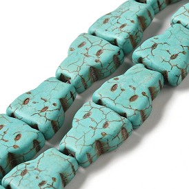 Synthetic Turquoise Dyed Beads Strands, Cat Shape