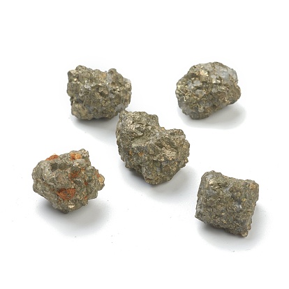 Rough Raw Natural Pyrite Beads, No Hole/Undrilled, Nuggets