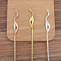Chinese Style Alloy Crane Hair Sticks, with Loop, Long-Lasting Plated Hair Accessories for Woman