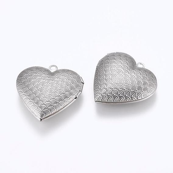 304 inoxydable pendentifs médaillon en acier, cadre de photo charmant pour colliers, cœur