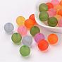 Transparent Acrylic Beads, Round, Frosted, 12mm, Hole: 2mm