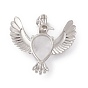 Gemstone Pendants, Bird Charms, with Platinum Tone Brass Findings, Cadmium Free & Nickel Free & Lead Free