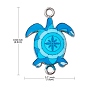 10Pcs 10 Colors Alloy Enamel Connector Charms, Sea Turtle Links, Platinum