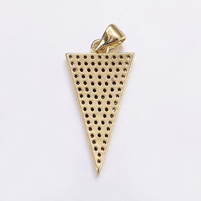 Micro cuivres ouvrent pendentifs zircone cubique, plaqué longue durée, triangle