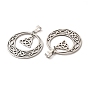201 Stainless Steel Pendants, Flat Round with Trinity Knot Charm