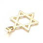 Religion Theme 304 Stainless Steel Pendants, Large Hole Pendants, for Jewish, Star of David