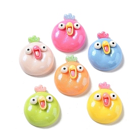 Opaque Resin Decoden Cabochons, Funny Eye Rooster