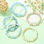 Bracelets extensibles en perles de verre galvanisées pour femmes, ronde