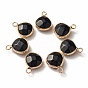 Gemstone Pendants, with Nickel Free Brass Findings, Faceted, Drop, Golden