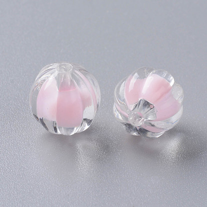 Perles acryliques transparentes, Perle en bourrelet, citrouille