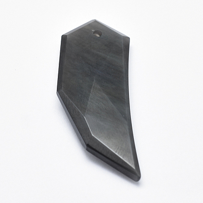 Natural Obsidian Pendants, Faceted