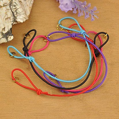 Elastic Cord Bracelet Making, with Iron Jump Rings, Adjustable, 130mm