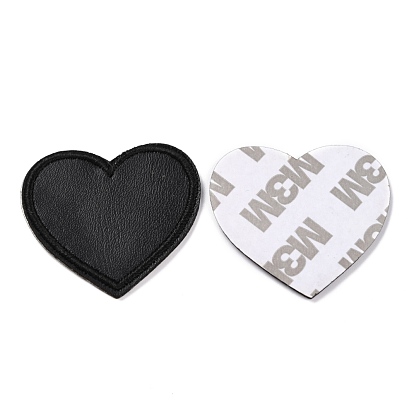 Computerized Embroidery Imitation Leather Self Adhesive Patches, Stick On Patch, Costume Accessories, Appliques, Heart